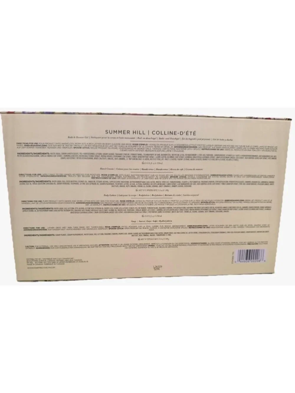 Summer Hill Bath & Shower Gel, Hand Therapy, Body Lotion & Bar Soap Set